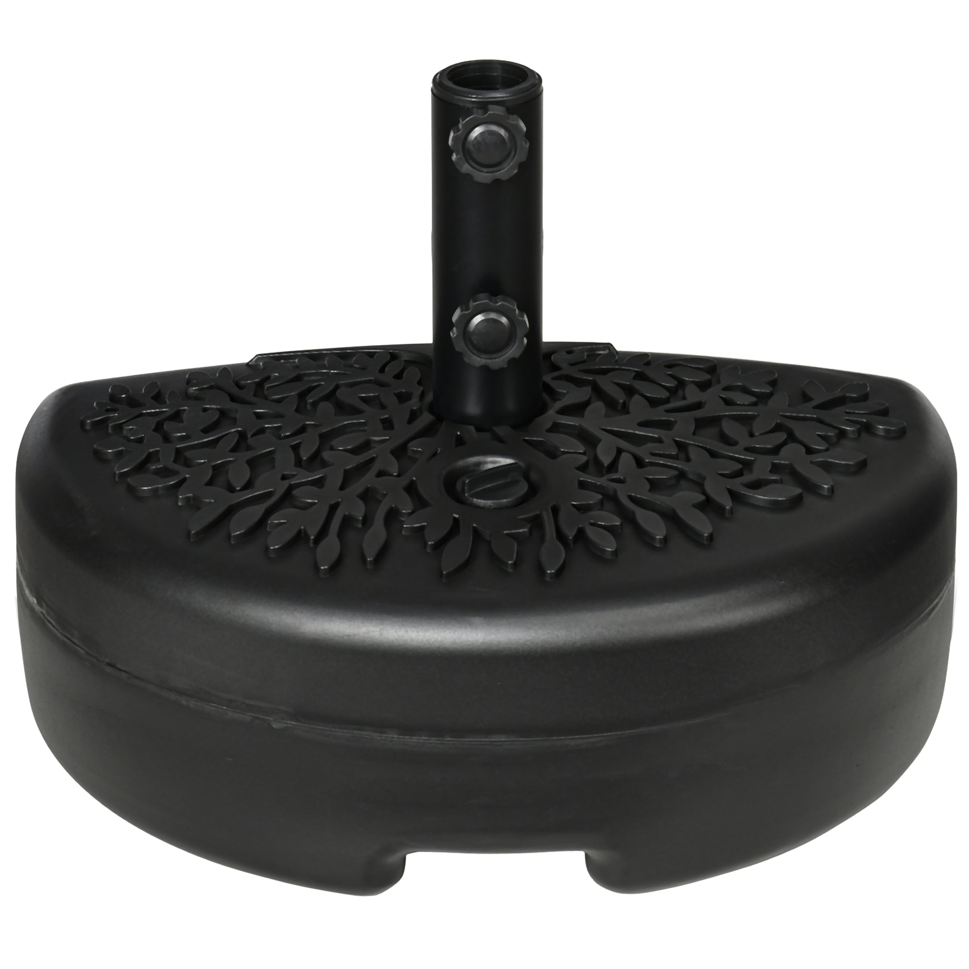 Black Plastic Half Umbrella Base for Garden & Poolside Patio