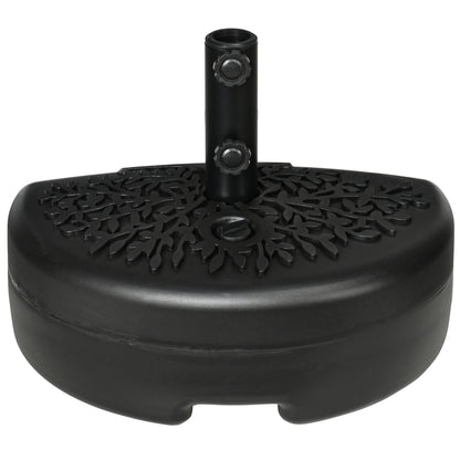 Black Plastic Half Umbrella Base for Garden & Poolside Patio