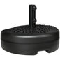 Outsunny Half Round Umbrella Base, Sand or Water Filled Half Patio Umbrella Stand Holder for Lawn, Deck, Backyard and Garden, 40lb Capacity Water or 46lb Capacity Sand, Fit 1.5"or 2" Pole, Black