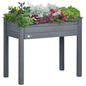 Outsunny Raised Garden Bed with Legs, 34" x 18" x 30", Elevated Wooden Planter Box, Self-Draining with Bed Liner for Vegetables, Herbs, and Flowers Backyard, Patio, Balcony Use, Dark Gray