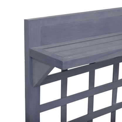 Outsunny 41" Raised Garden Bed with Trellis - Gray Wood Planter Box on Wheels