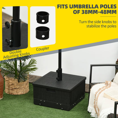 3-in-1 Outdoor Umbrella Base Table - Black