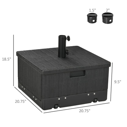 3-in-1 Outdoor Umbrella Base Table - Black