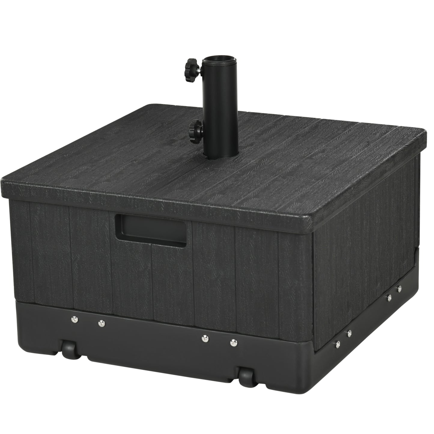 3-in-1 Outdoor Umbrella Base Table - Black