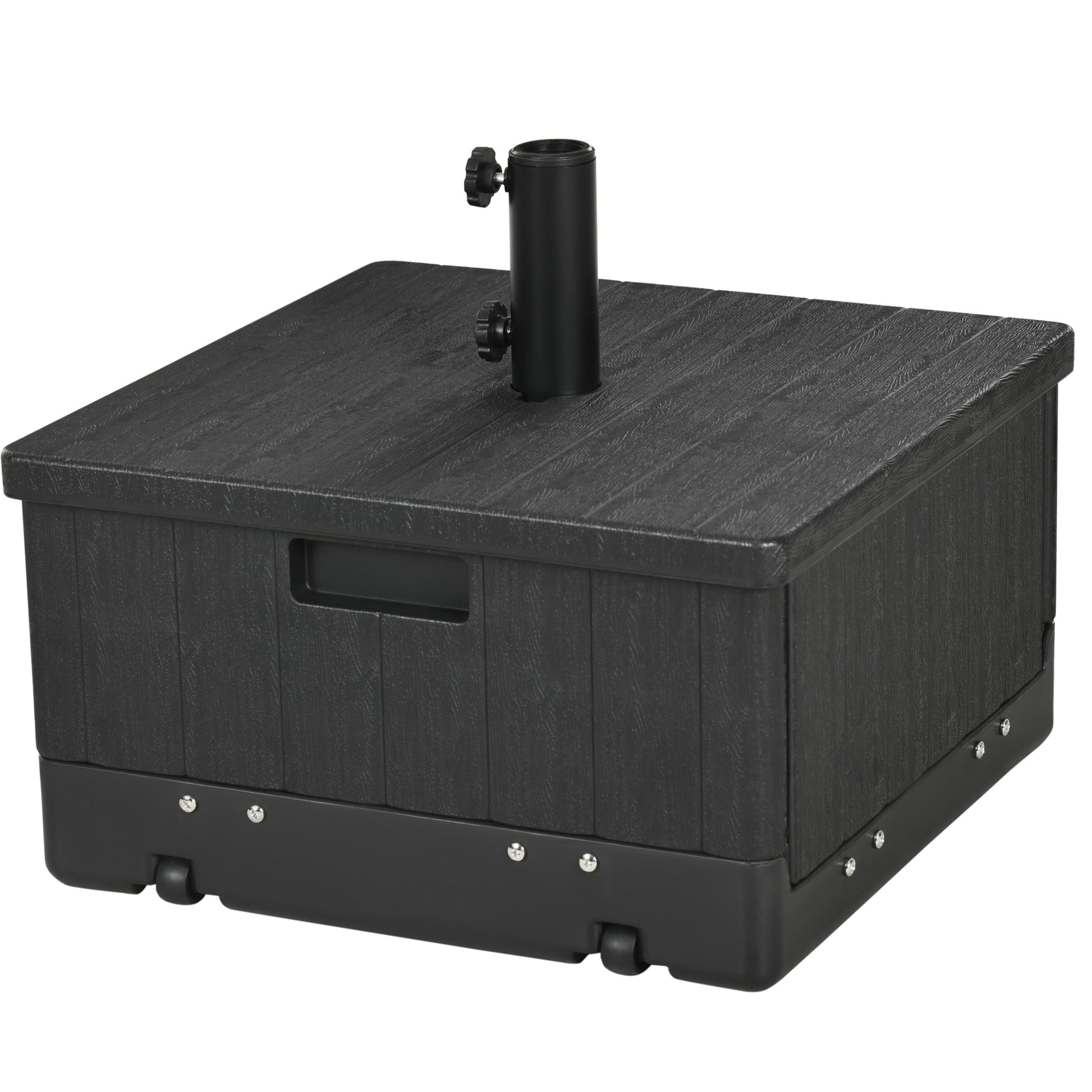 3-in-1 Outdoor Umbrella Base Table - Black