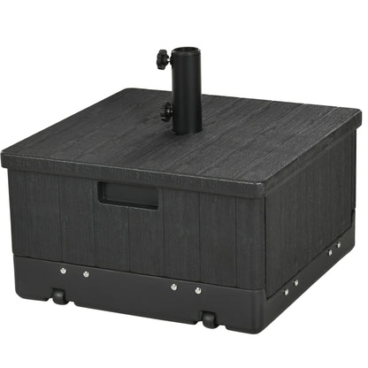 3-in-1 Outdoor Umbrella Base Table - Black