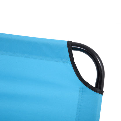 Blue Steel Outdoor Lounge Chair for Poolside Relaxation and Patio Use