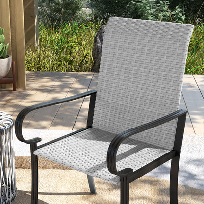 Gray Rattan Patio Dining Chairs - 4 Piece Set