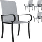 Outsunny Set of 4 Outdoor Wicker Dining Chairs, All-Weather Rattan Armchairs with Armrests, Steel Frame, High Back and Deep Seating, Gray