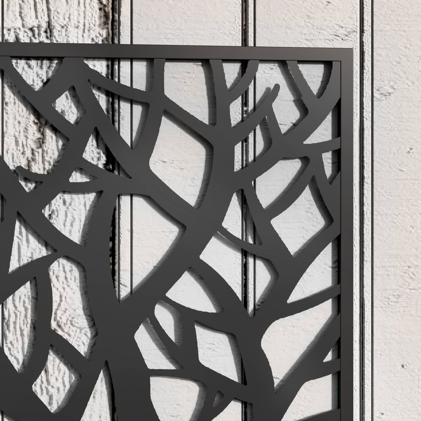 Black Metal Raised Garden Bed with Privacy Panel for Garden Patio