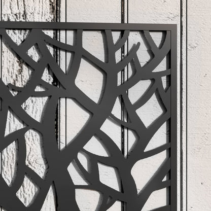 Black Metal Raised Garden Bed with Privacy Panel for Garden Patio