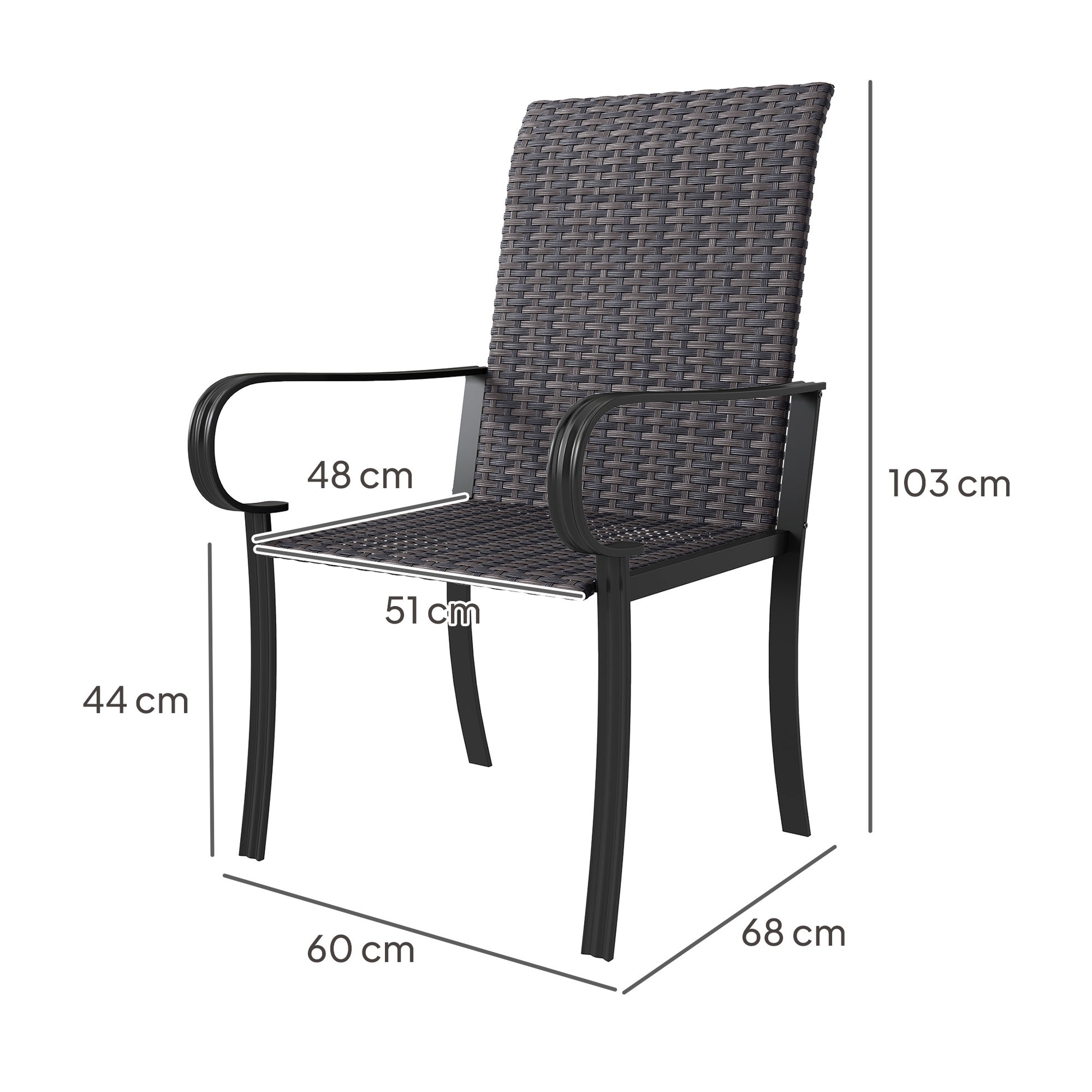 Rattan Outdoor Dining Chairs Set for Garden and Patio Relaxation