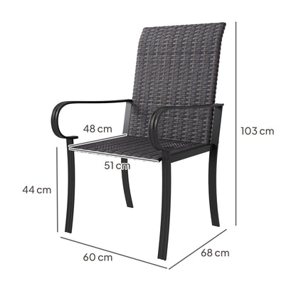 Rattan Outdoor Dining Chairs Set for Garden and Patio Relaxation