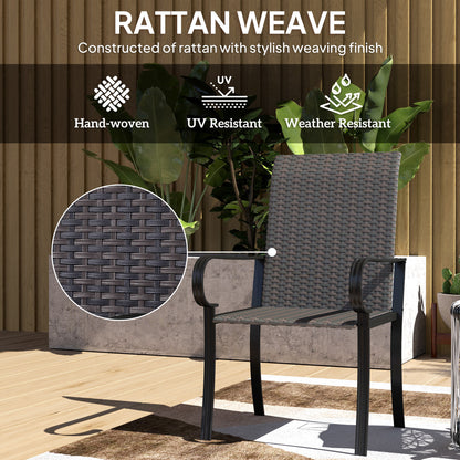 Rattan Outdoor Dining Chairs Set for Garden and Patio Relaxation