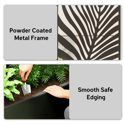 Outsunny Metal Planter Box with Trellis - Weather-Resistant Privacy Planter