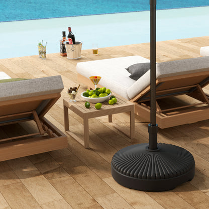 Black Patio Umbrella Base - Heavy Duty Sand or Water Filled
