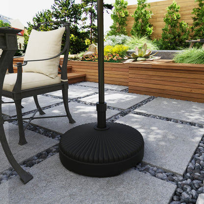 Black Patio Umbrella Base - Heavy Duty Sand or Water Filled