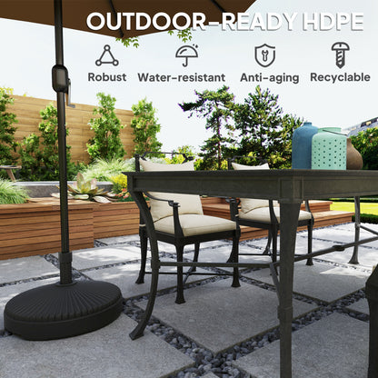 Black Patio Umbrella Base - Heavy Duty Sand or Water Filled