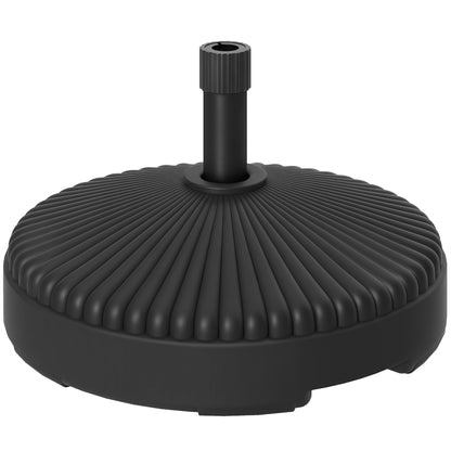 Outsunny Round Patio Umbrella Base Holder Outdoor Umbrella Stand, Filled Up to 62lbs with Sand or 51lbs with Water for Garden Poolside, Black