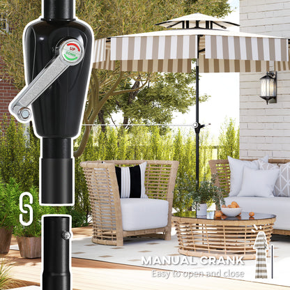8.6ft Light Grey Patio Umbrella - UPF 30+ Shade