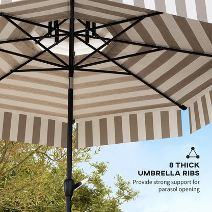 8.6ft Light Grey Patio Umbrella - UPF 30+ Shade