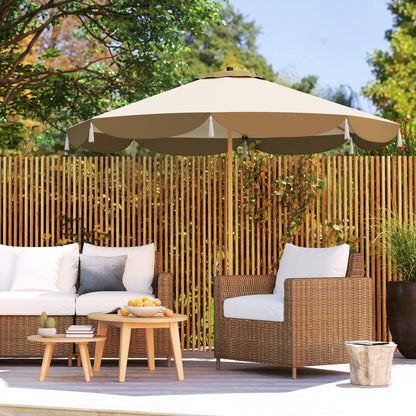 8.7ft White Patio Umbrella - UPF 50+ Shade for Deck & Backyard