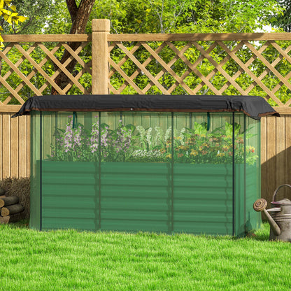Green HDPE Raised Garden Bed with Crop Cage for Outdoor Planting