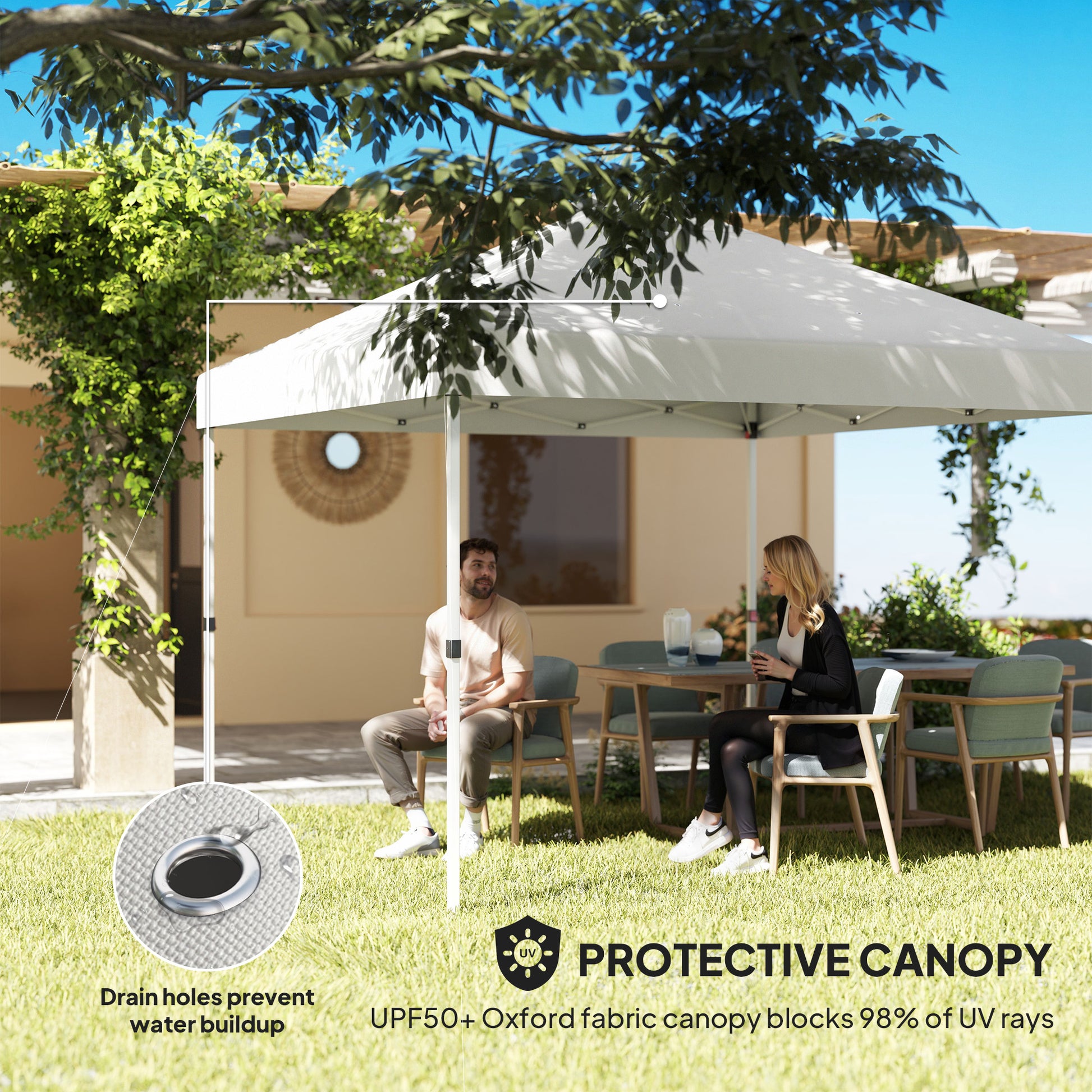 10' White Pop Up Canopy Tent - Instant Gazebo with Sidewalls