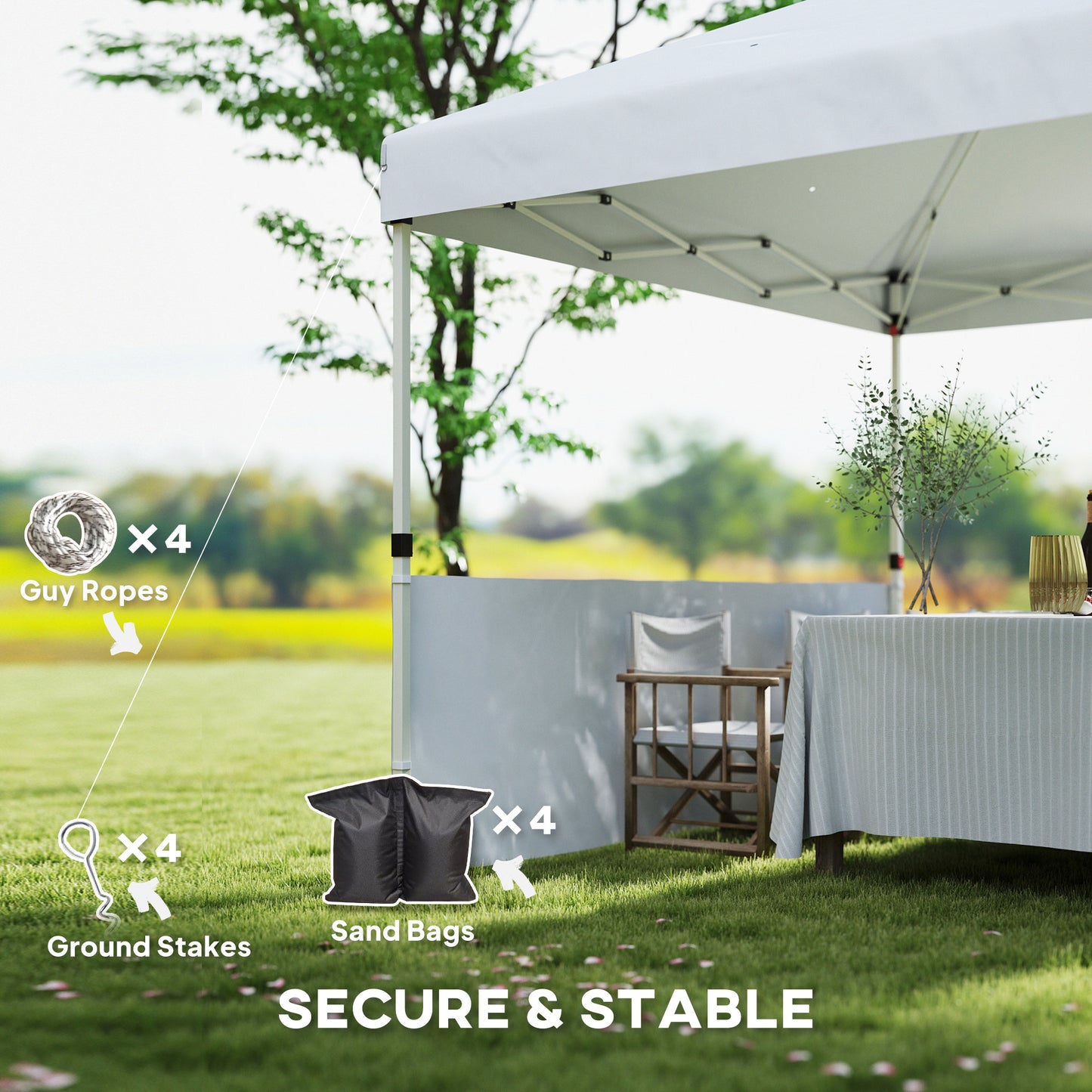 10' White Pop Up Canopy Tent - Instant Gazebo with Sidewalls
