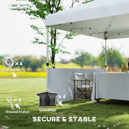 10' White Pop Up Canopy Tent - Instant Gazebo with Sidewalls