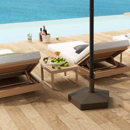 Brown HDPE Patio Umbrella Base for Garden Poolside Outdoor Use