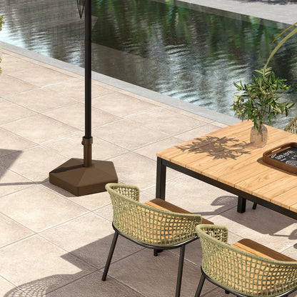 Brown HDPE Patio Umbrella Base for Garden Poolside Outdoor Use