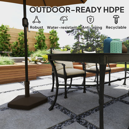 Brown HDPE Patio Umbrella Base for Garden Poolside Outdoor Use