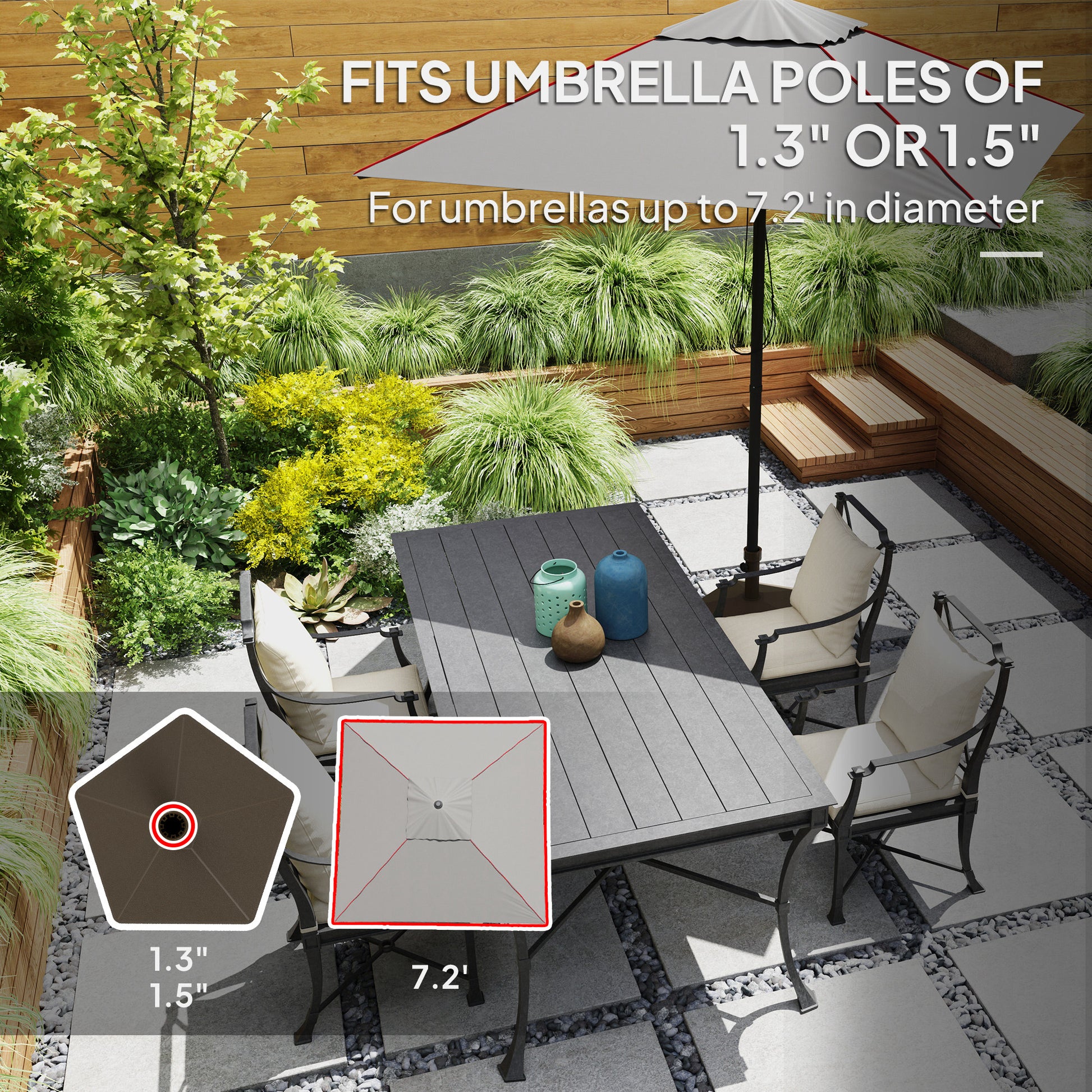 Brown HDPE Patio Umbrella Base for Garden Poolside Outdoor Use