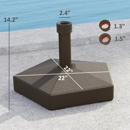 Brown HDPE Patio Umbrella Base for Garden Poolside Outdoor Use