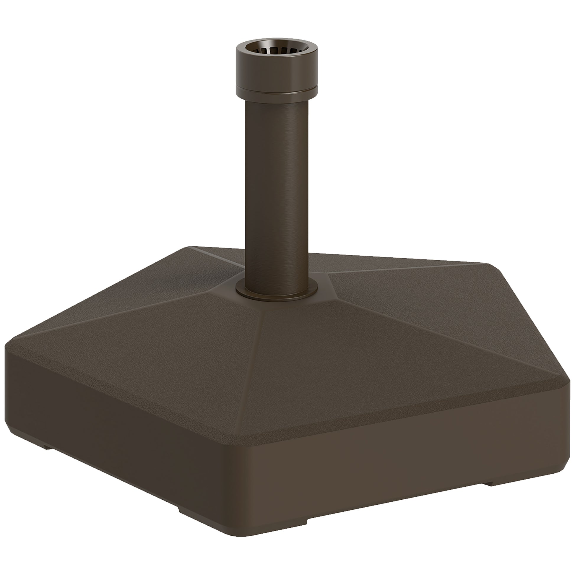 Outsunny Patio Umbrella Base Holder Outdoor Umbrella Stand, Filled Up to 42lbs with Sand or 33lbs with Water for Garden Poolside, Brown