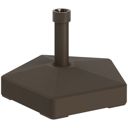 Outsunny Patio Umbrella Base Holder Outdoor Umbrella Stand, Filled Up to 42lbs with Sand or 33lbs with Water for Garden Poolside, Brown