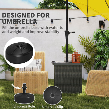 Brown Steel Outdoor Coffee Table with Umbrella Hole