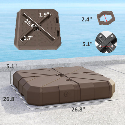 Brown Metal Offset Umbrella Base for Garden and Poolside Use