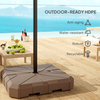 Brown Metal Offset Umbrella Base for Garden and Poolside Use