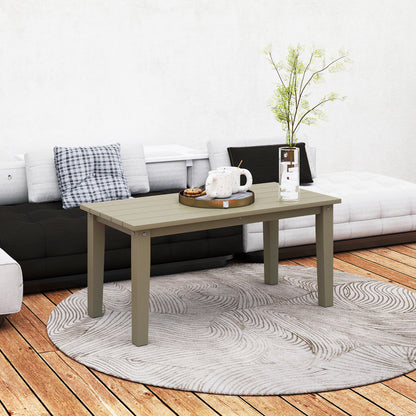 Brown Slatted Outdoor Patio Coffee Table for Poolside Entertaining