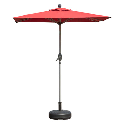 Rectangle Patio Umbrella with Crank Lift and Tilt Function, Brick Red (Base not included)
