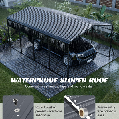 13x20 Metal Carport - Outdoor Garage Shelter