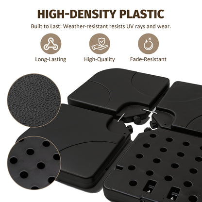 Refillable Black Plastic Umbrella Base for Garden, Poolside & Porch