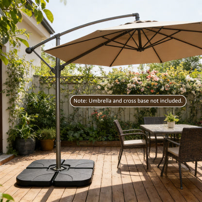 Refillable Black Plastic Umbrella Base for Garden, Poolside & Porch