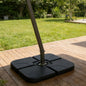Heavy-Duty Offset Patio Umbrella Stand, Refillable Base with Water or Sand (160–220 lbs), 4-Piece HDPE Panel Set with Secure Lock Pins, Weatherproof & Stackable, Black – Ideal for Backyard, Lawn, Pool
