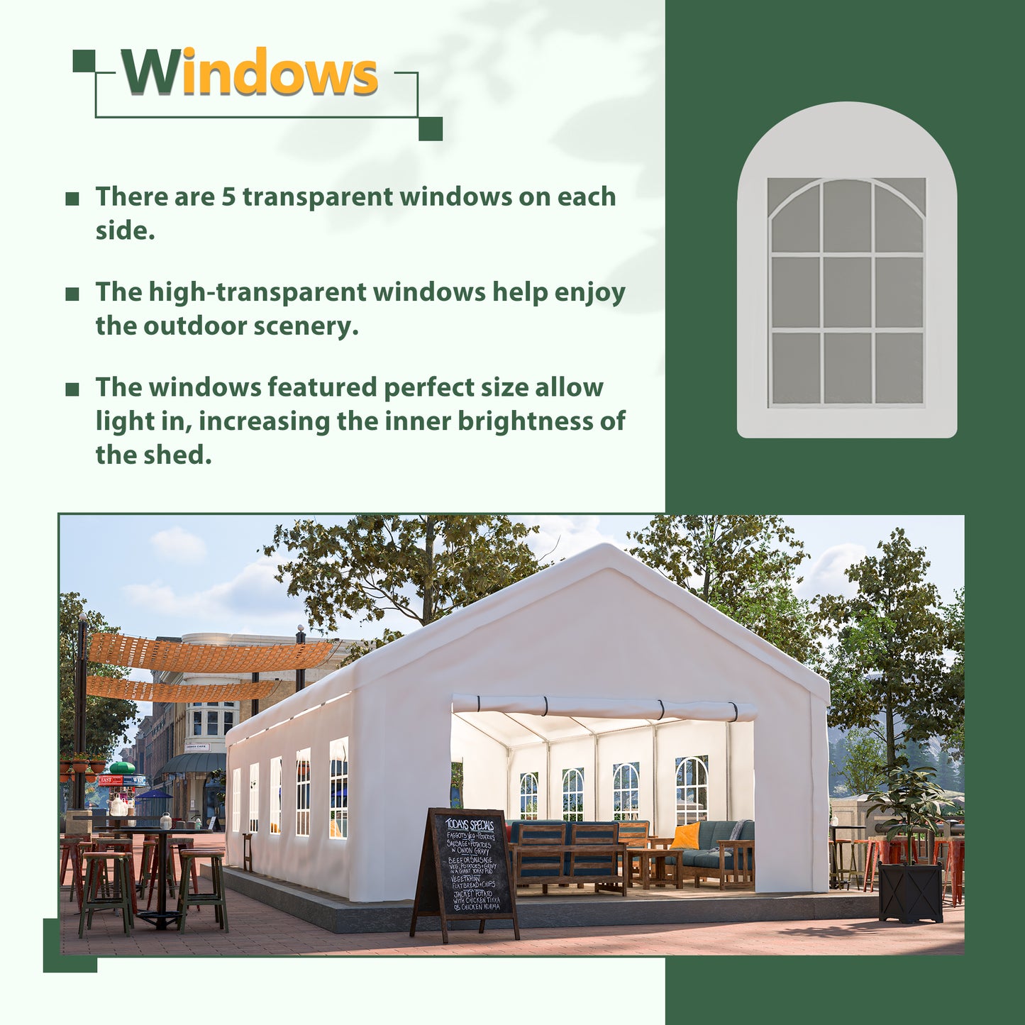 16x32 White Metal Party Tent - Outdoor Canopy for Weddings & Events