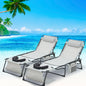 Face Down Chaise Lounge Chair 5-Position Adjustable Sunbathing, Foldable Tanning Chair with Face& Arm Holes, Outdoor Recliner Chair for Pool, Beach, Patio, Lawn (Gray, 2 Pcs)