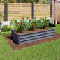 6x3x1ft large Garden Bed, Grey Color Rectangular Galvanized Metal Outdoor Garden Bed, Suitable for Backyard Ground Gardens for Growing Plants, Vegetables and Flowers.