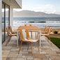 Holiday - 4-Pack Modern Striped Color Block Chairs – Indoor/Outdoor PP Plastic Seat & Sturdy Metal Legs, Vibrant White, Orange, Beige – for Living Room, Balcony, Café, Terrace